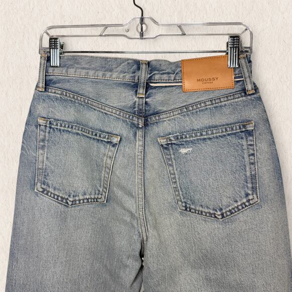 MOUSSY VINTAGE Jeans Women’s Size 27 Distressed Straight Leg 90s Japanese Denim‎ - Picture 6 of 13